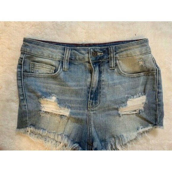 Cello Jeans Size Small Womens Med Wash Rip Torn Distressed Raw hem Cut O… - Picture 1 of 3